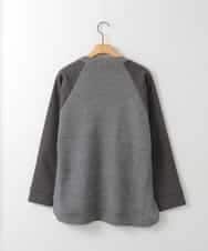 ZMKGE18118 al'aise modulation(アレーズモジュレーション) 異素材ドッキングスパンコールロゴカットソー ダークグレー