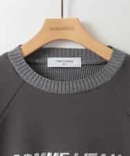 ZMKGE18118 al'aise modulation(アレーズモジュレーション) 異素材ドッキングスパンコールロゴカットソー ダークグレー