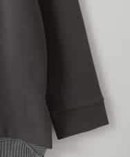 ZMKGE18118 al'aise modulation(アレーズモジュレーション) 異素材ドッキングスパンコールロゴカットソー ダークグレー