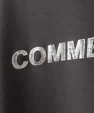 ZMKGE18118 al'aise modulation(アレーズモジュレーション) 異素材ドッキングスパンコールロゴカットソー ダークグレー