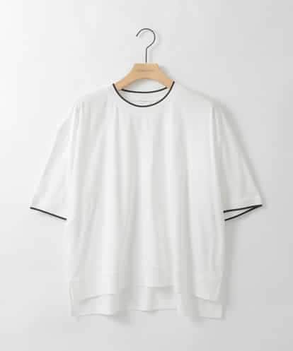 ZMKGE19110 al'aise modulation 【洗える】配色リブテープデザインカットソー