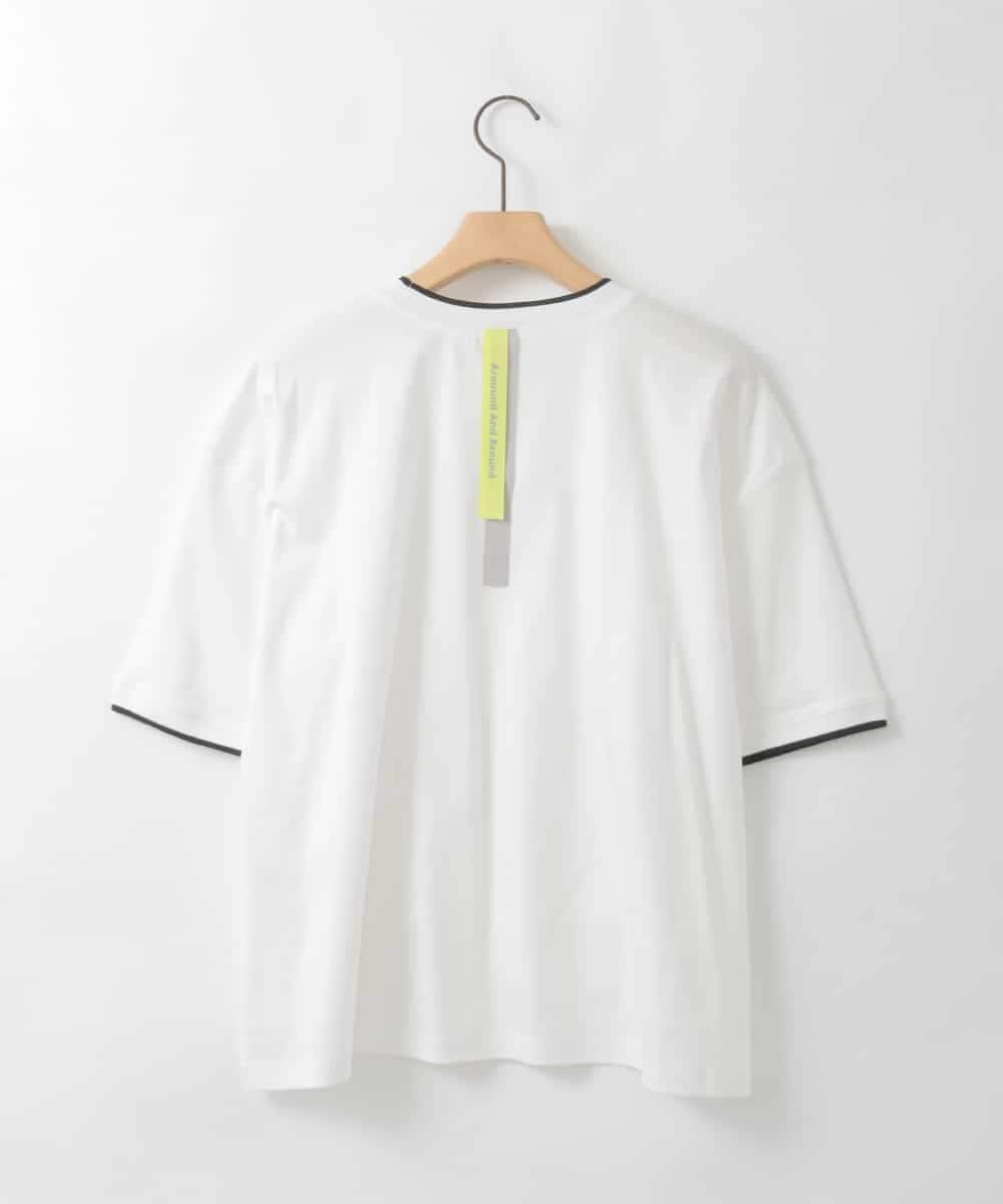 ZMKGE19110 al'aise modulation(アレーズモジュレーション) 【洗える】配色リブテープデザインカットソー ホワイト