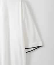 ZMKGE19110 al'aise modulation(アレーズモジュレーション) 【洗える】配色リブテープデザインカットソー ホワイト