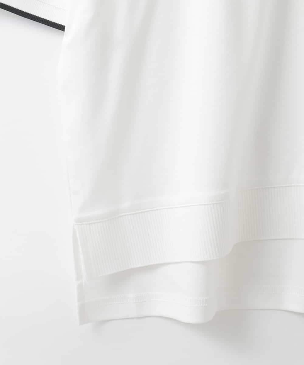 ZMKGE19110 al'aise modulation(アレーズモジュレーション) 【洗える】配色リブテープデザインカットソー ホワイト