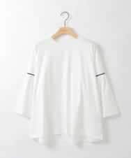 ZMKGE20119 al'aise modulation(アレーズモジュレーション) 【洗える】配色リブフレアスリーブカットソー ホワイト