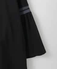 ZMKGE20119 al'aise modulation(アレーズモジュレーション) 【洗える】配色リブフレアスリーブカットソー ブラック