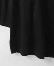 ZMKGE20119 al'aise modulation(アレーズモジュレーション) 【洗える】配色リブフレアスリーブカットソー ブラック