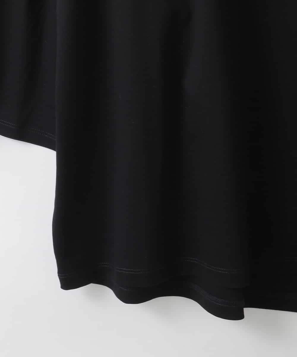 ZMKGE20119 al'aise modulation(アレーズモジュレーション) 【洗える】配色リブフレアスリーブカットソー ブラック