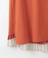 ZMKGE21098 al'aise modulation(アレーズモジュレーション) 【洗える】バックプリーツドッキングカットソー オレンジ