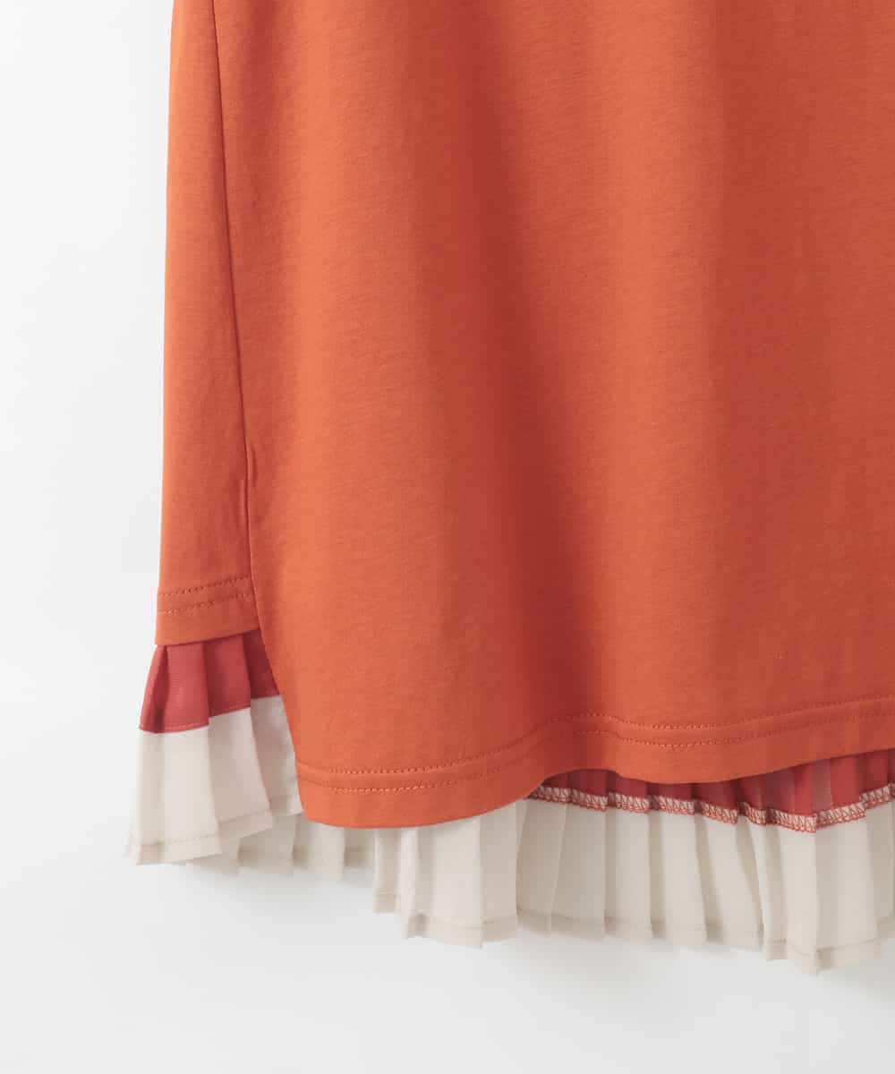 ZMKGE21098 al'aise modulation(アレーズモジュレーション) 【洗える】バックプリーツドッキングカットソー オレンジ