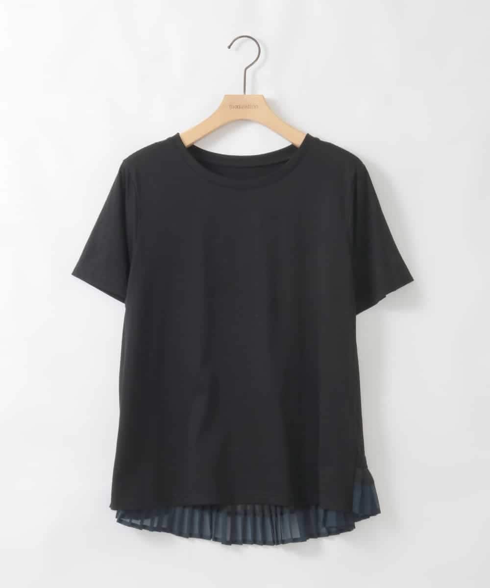 ZMKGE21098 al'aise modulation(アレーズモジュレーション) 【洗える】バックプリーツドッキングカットソー ブラック