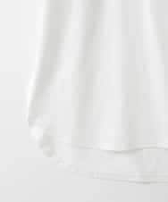 ZMKGE22110 al'aise modulation(アレーズモジュレーション) フロント袖レースドッキングカットソー ホワイト