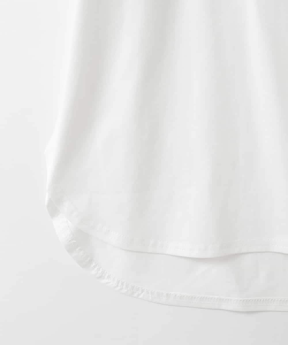 ZMKGE22110 al'aise modulation(アレーズモジュレーション) フロント袖レースドッキングカットソー ホワイト