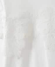 ZMKGE22110 al'aise modulation(アレーズモジュレーション) フロント袖レースドッキングカットソー ホワイト