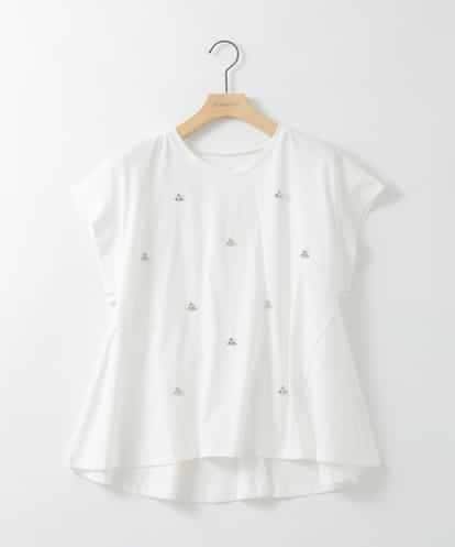 ZMKGE23099 al'aise modulation ビジューポイント切り替えフレアカットソー