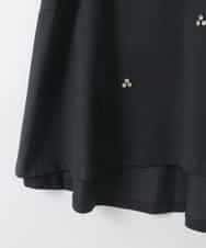 ZMKGE23099 al'aise modulation(アレーズモジュレーション) ビジューポイント切り替えフレアカットソー ブラック