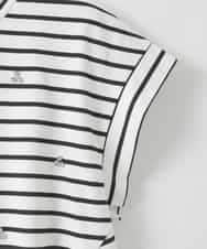 ZMKGE24099 al'aise modulation(アレーズモジュレーション) ビジューポイント切り替えフレアボーダーカットソー ホワイト