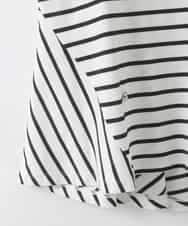 ZMKGE24099 al'aise modulation(アレーズモジュレーション) ビジューポイント切り替えフレアボーダーカットソー ホワイト