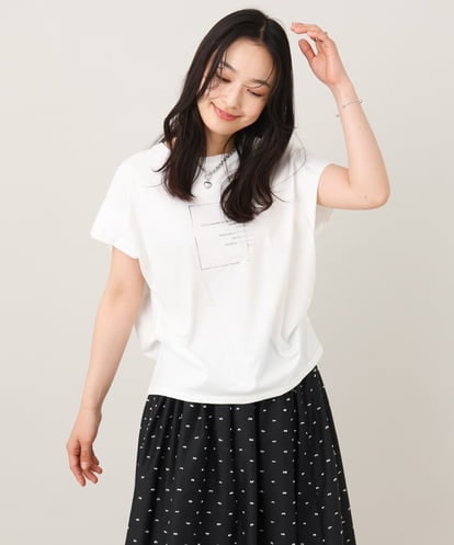 ZMKGE25085 al'aise modulation 【洗える】サイドタックフレンチスリーブTシャツ