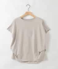 ZMKGE25085 al'aise modulation(アレーズモジュレーション) 【洗える】サイドタックフレンチスリーブTシャツ ベージュ