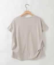 ZMKGE25085 al'aise modulation(アレーズモジュレーション) 【洗える】サイドタックフレンチスリーブTシャツ ベージュ