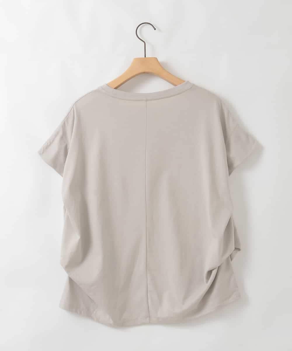ZMKGE25085 al'aise modulation(アレーズモジュレーション) 【洗える】サイドタックフレンチスリーブTシャツ ベージュ