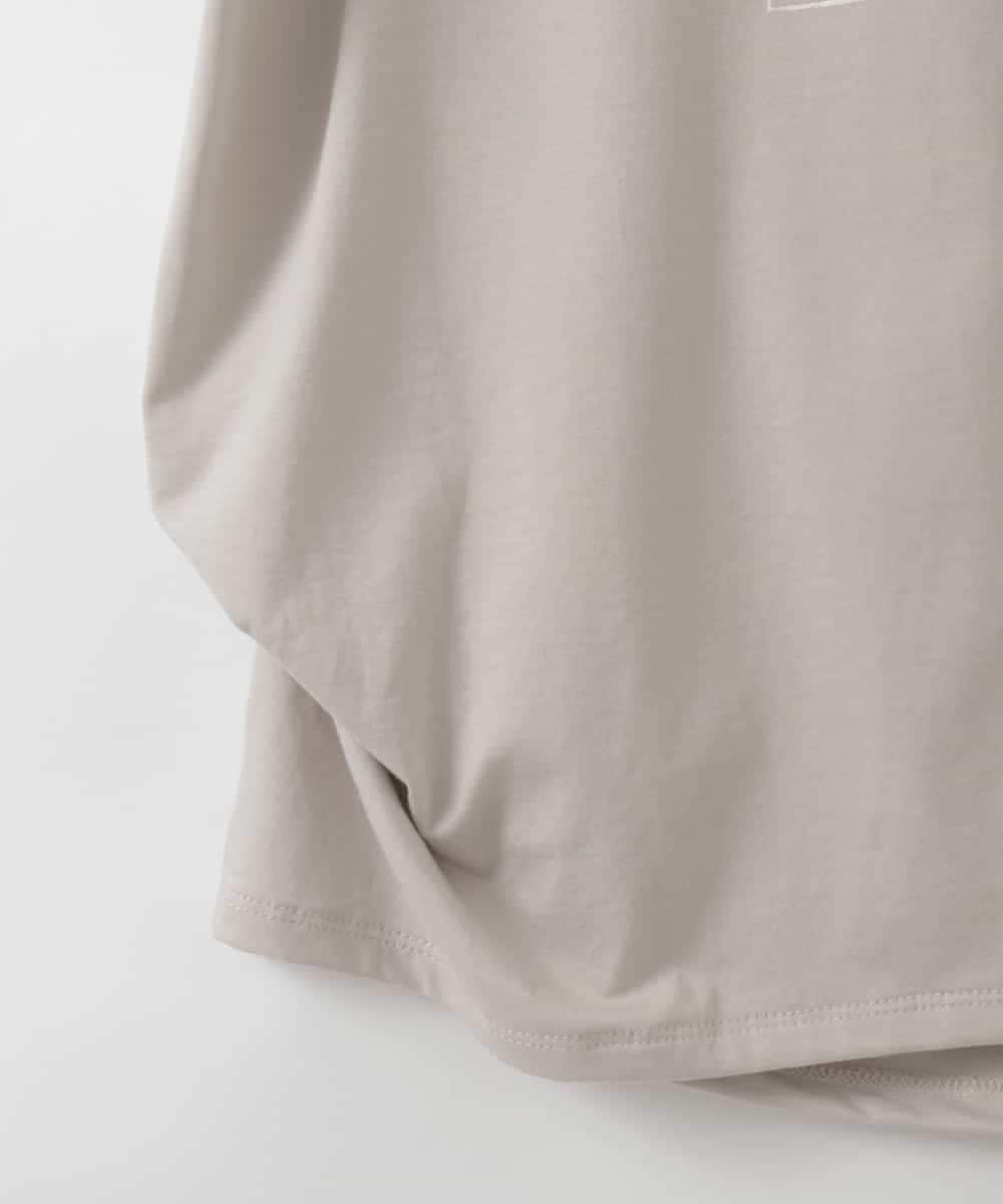 ZMKGE25085 al'aise modulation(アレーズモジュレーション) 【洗える】サイドタックフレンチスリーブTシャツ ベージュ