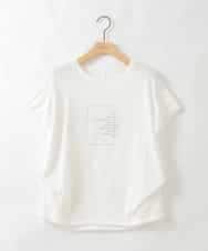 ZMKGE25085 al'aise modulation(アレーズモジュレーション) 【洗える】サイドタックフレンチスリーブTシャツ ホワイト