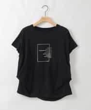 ZMKGE25085 al'aise modulation(アレーズモジュレーション) 【洗える】サイドタックフレンチスリーブTシャツ ブラック