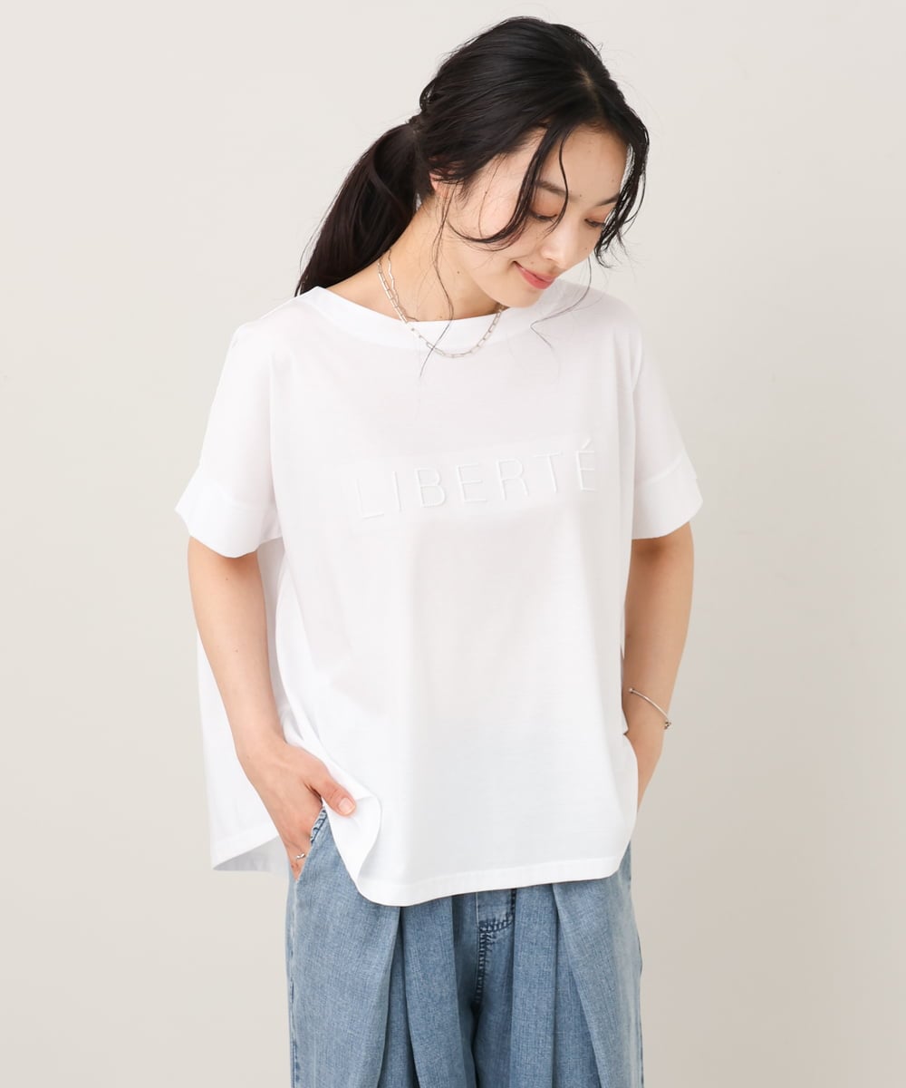 ZMKGE26079 al'aise modulation(アレーズモジュレーション) 立体ステッチロゴデザインTシャツ アイボリー