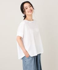 ZMKGE26079 al'aise modulation(アレーズモジュレーション) 立体ステッチロゴデザインTシャツ アイボリー