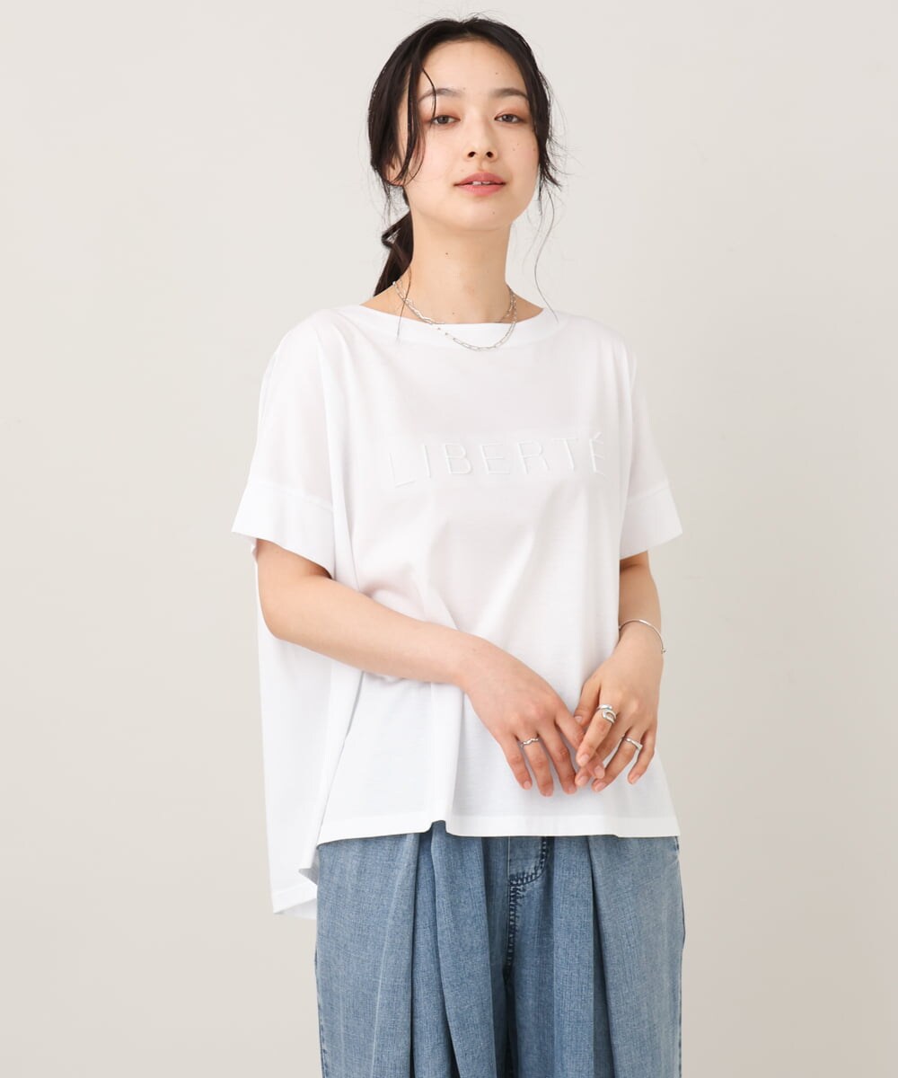 ZMKGE26079 al'aise modulation(アレーズモジュレーション) 立体ステッチロゴデザインTシャツ アイボリー
