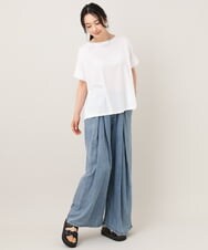ZMKGE26079 al'aise modulation(アレーズモジュレーション) 立体ステッチロゴデザインTシャツ アイボリー