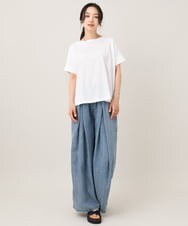 ZMKGE26079 al'aise modulation(アレーズモジュレーション) 立体ステッチロゴデザインTシャツ アイボリー