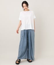 ZMKGE26079 al'aise modulation(アレーズモジュレーション) 立体ステッチロゴデザインTシャツ アイボリー