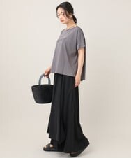 ZMKGE26079 al'aise modulation(アレーズモジュレーション) 立体ステッチロゴデザインTシャツ ダークグレー