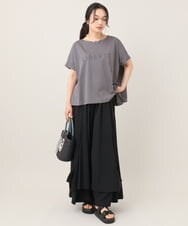 ZMKGE26079 al'aise modulation(アレーズモジュレーション) 立体ステッチロゴデザインTシャツ ダークグレー