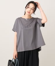 ZMKGE26079 al'aise modulation(アレーズモジュレーション) 立体ステッチロゴデザインTシャツ ダークグレー
