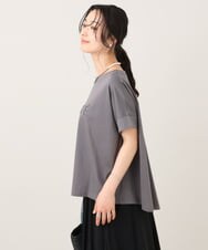 ZMKGE26079 al'aise modulation(アレーズモジュレーション) 立体ステッチロゴデザインTシャツ ダークグレー