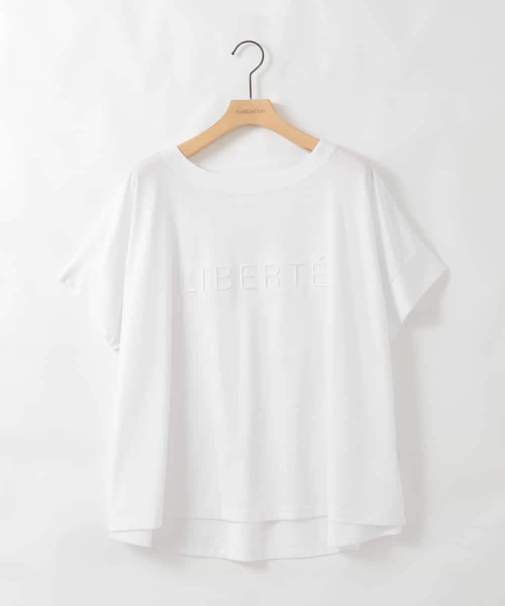 ZMKGE26079 al'aise modulation(アレーズモジュレーション) 立体ステッチロゴデザインTシャツ アイボリー