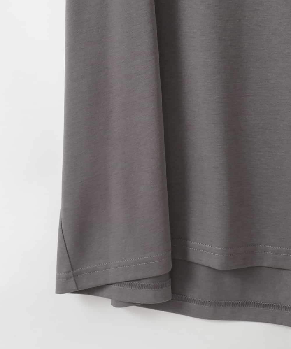 ZMKGE26079 al'aise modulation(アレーズモジュレーション) 立体ステッチロゴデザインTシャツ ダークグレー