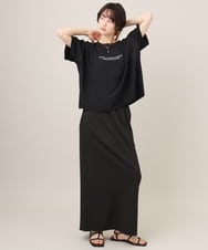 ZMKGE27089 al'aise modulation(アレーズモジュレーション) 異素材切り替えオーバーシルエットカットソー ブラック