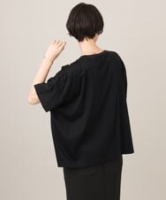 ZMKGE27089 al'aise modulation(アレーズモジュレーション) 異素材切り替えオーバーシルエットカットソー ブラック