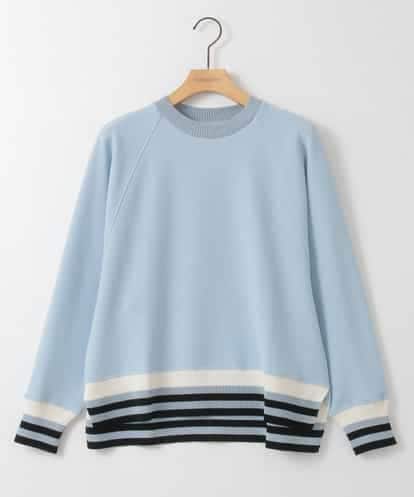 ZMKGE27120 al'aise modulation 【洗える】つぶつぶジョーゼット配色ラグランカットソー