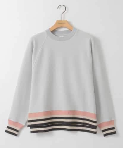 ZMKGE27120 al'aise modulation 【洗える】つぶつぶジョーゼット配色ラグランカットソー