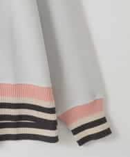 ZMKGE27120 al'aise modulation(アレーズモジュレーション) 【洗える】つぶつぶジョーゼット配色ラグランカットソー ライトグレー