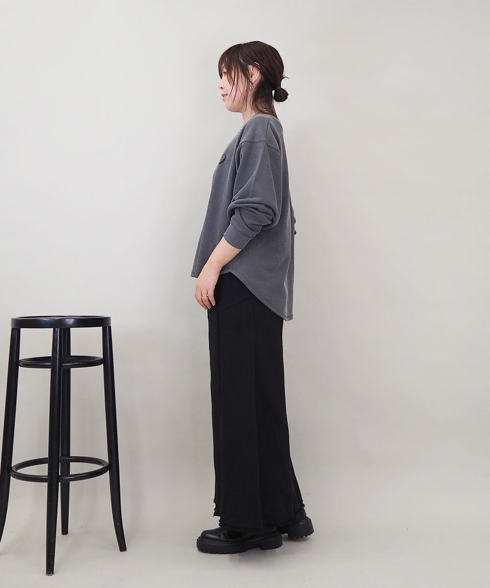 ZMKGE29120 al'aise modulation(アレーズモジュレーション) 【セットアップ対応】ヴィンテージ風ロゴプルオーバー ブラック