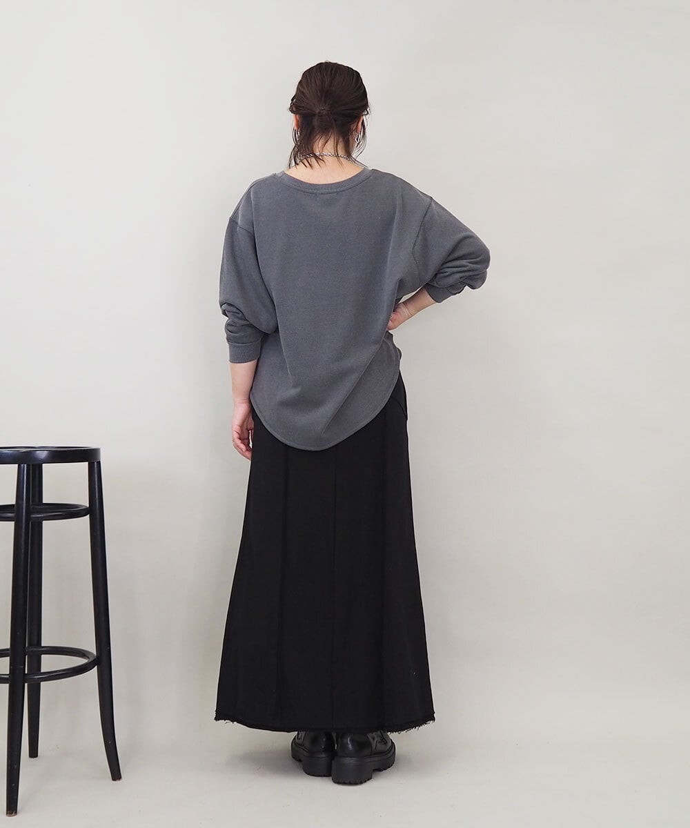 ZMKGE29120 al'aise modulation(アレーズモジュレーション) 【セットアップ対応】ヴィンテージ風ロゴプルオーバー ブラック