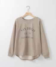 ZMKGE29120 al'aise modulation(アレーズモジュレーション) ヴィンテージ風ロゴプルオーバー ベージュ