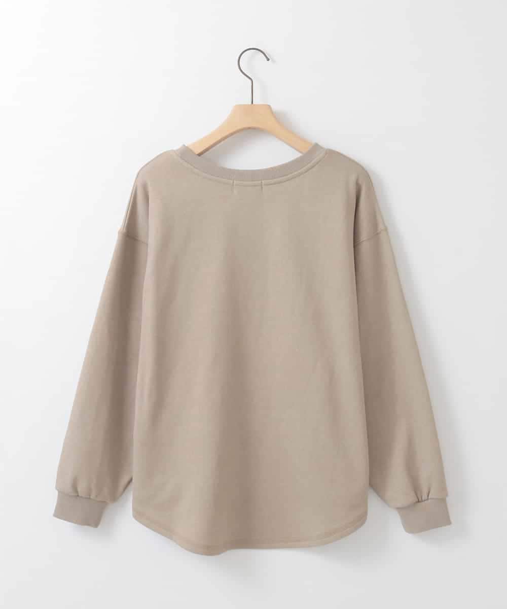 ZMKGE29120 al'aise modulation(アレーズモジュレーション) ヴィンテージ風ロゴプルオーバー ベージュ